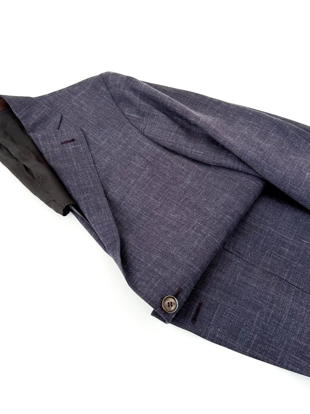 Canali Kei Dark Navy Blue Wool Silk Linen Textured Sport Coat Blazer Men's 42R